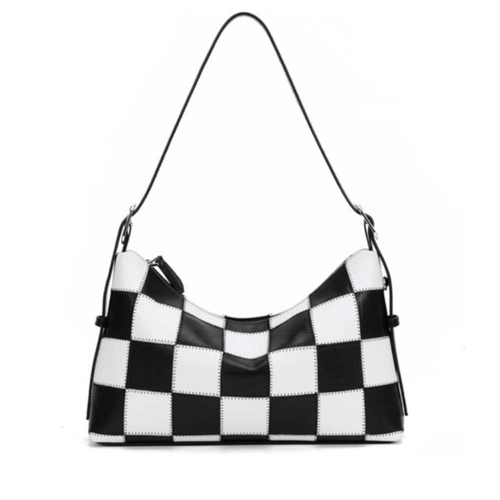 Black & White Checker Shoulder Bag new